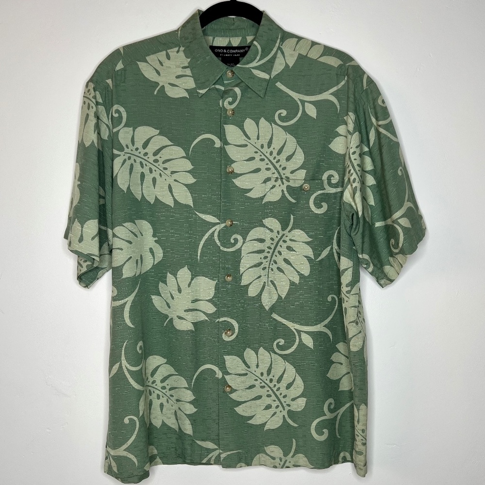 Hawaiian Aloha Shirt Silk Blend Vintage Ono & Company by Liberty House Size M